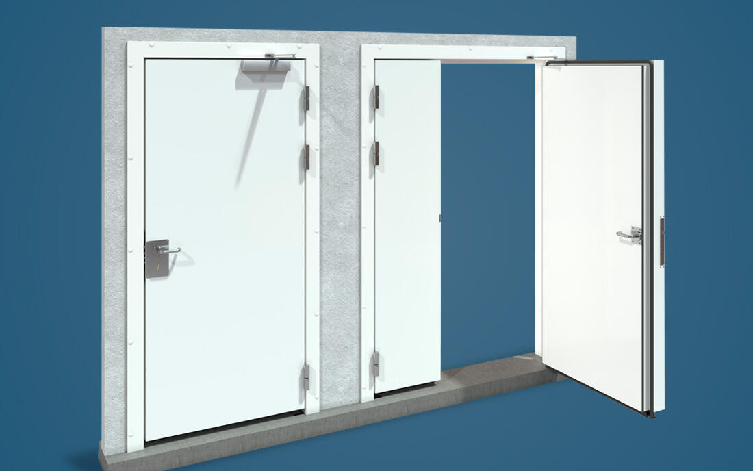 Распашные холодильные противопожарные двери общего назначения РДО (EI60)